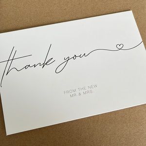 Wedding Thank You Cards - 100 Pieces - Envelopes Thank You Stickers Included